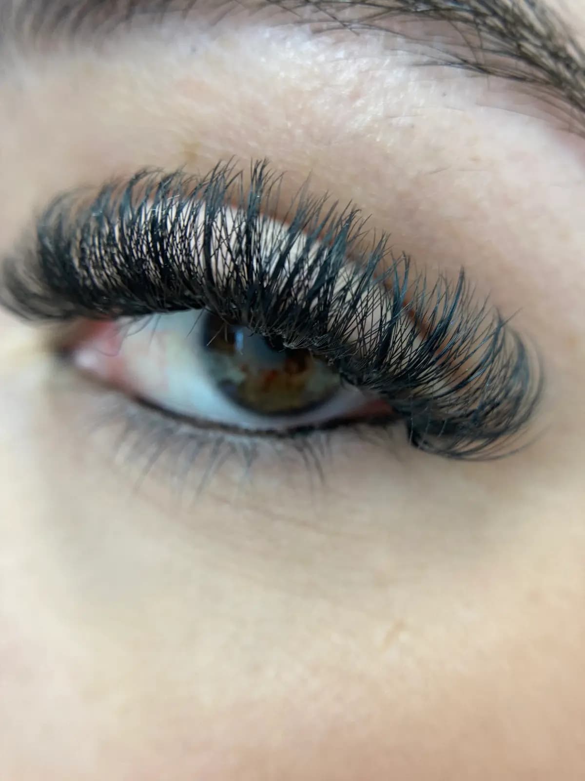 Macro of a volume set: long, dense lashes, separated one by one